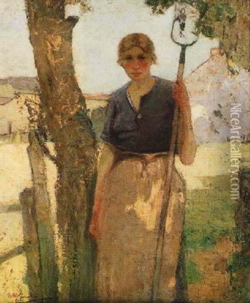The Young Farmworker Oil Painting - William Hannah Clarke