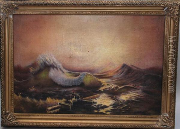 9 Waves Oil Painting - Ivan Konstantinovich Aivazovsky