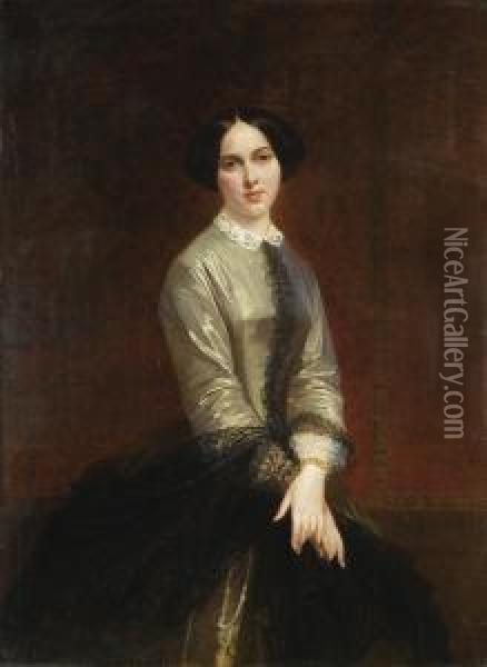 Portrait De Jeune Femme Oil Painting - Adolphe Yvon