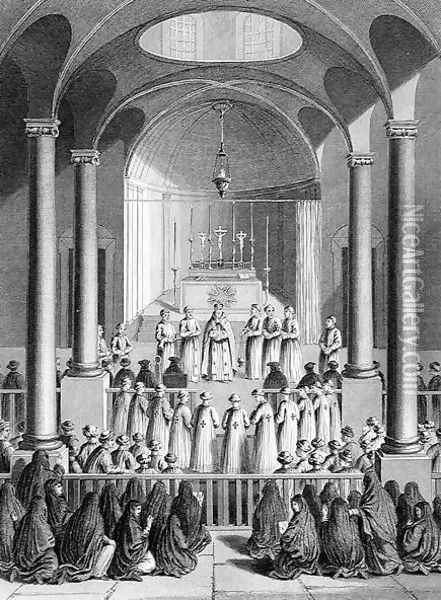 Worship according to the Armenian Church, engraved by T. Brown, from World Religion, published by A. Fullarton and Co. Oil Painting - Picart