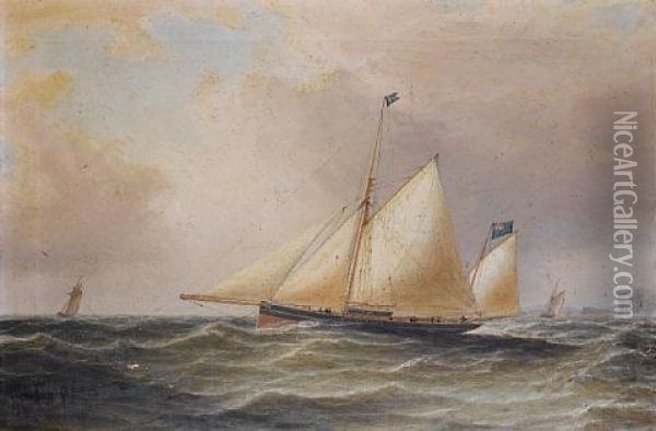 The Celebrated Racing Yawl 'julia' R.y.s Oil Painting - William Clark
