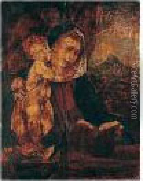 The Madonna And Child Oil Painting - Bonifacio Veronese (Pitati)