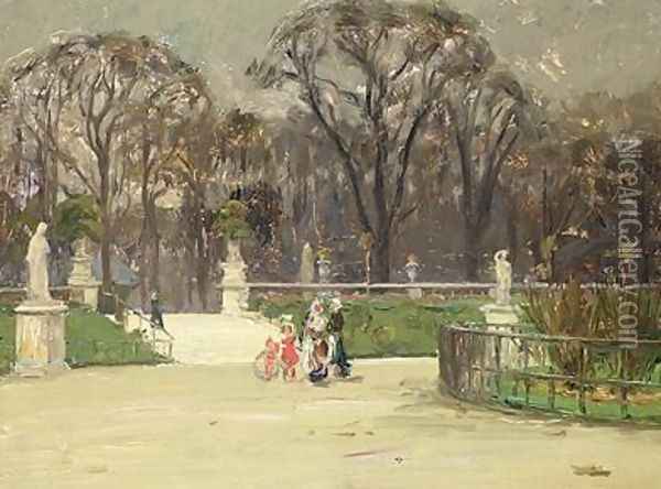 In The Tuileries Oil Painting - Jean Lefort