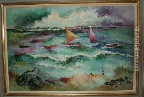 Boats Oil Painting - George Arnald