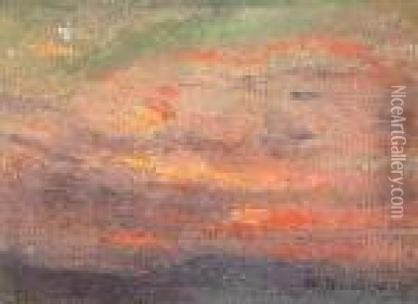 Atardecer. Oil Painting - Melchor Domenge Y Antiga