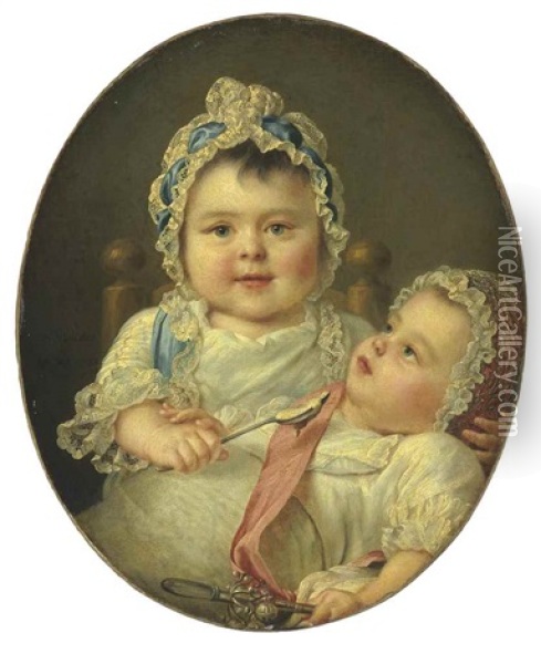The Little Nursemaid Oil Painting - Francois Hubert Drouais
