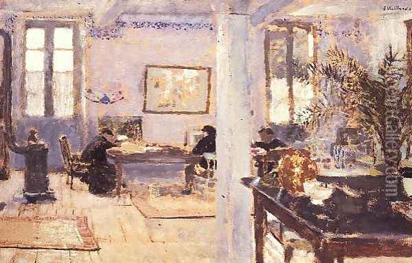 In a Room, 1899 Oil Painting - Jean-Edouard Vuillard