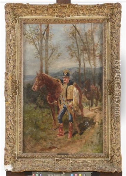 Hussard Du Ve Regiment (hussard De Lauzin) Oil Painting - Guido Sigriste