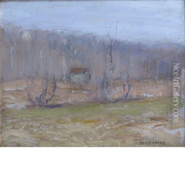 House In Field, West Lawrence Park, Bronxville Oil Painting - Bruce Crane
