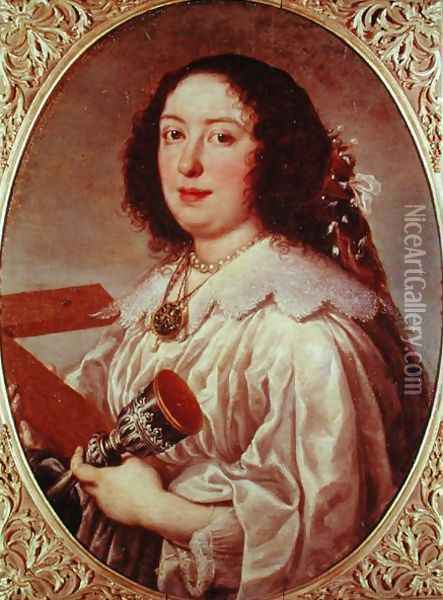 Portrait of Vittoria della Rovere as St. Helena, 1669 Oil Painting - Justus Sustermans