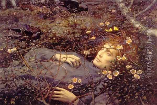 Oh Whats That In The Hollow Oil Painting - Edward Robert Hughes R.W.S.
