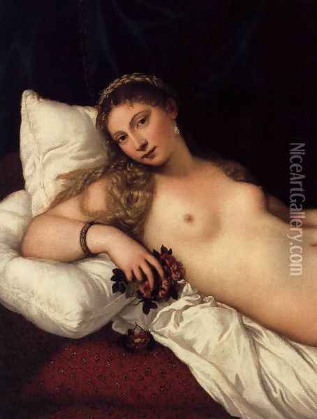 Venus of Urbino (detail 1) Oil Painting - Tiziano Vecellio (Titian)