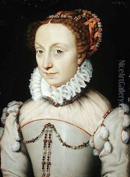 Jeanne III d'Albret (1528-72) Queen of Navarre, 1570 Oil Painting - Francois Clouet