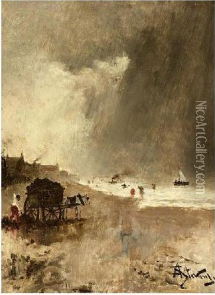 The Beach Before The Storm Oil Painting - Aime Stevens