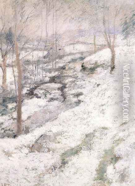 Frozen Brook2 Oil Painting - John Henry Twachtman