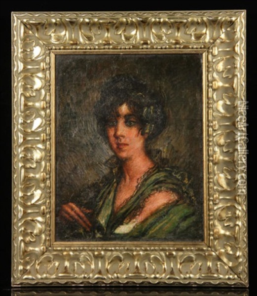 Portrait Of A Lady Oil Painting - Ignacio Zuloaga Y Zabaleta