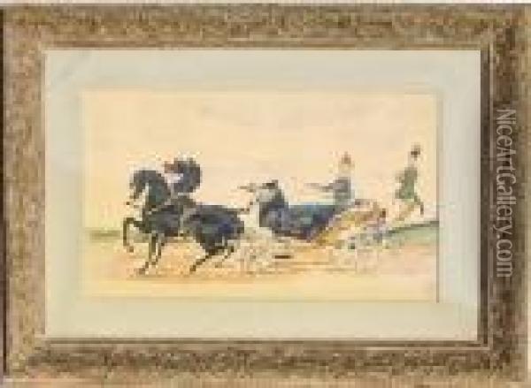 Horse And Carriage Oil Painting - Henri De Toulouse-Lautrec