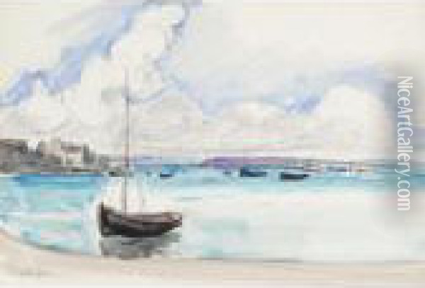 La Barque Au Port Oil Painting - Henri Lebasque