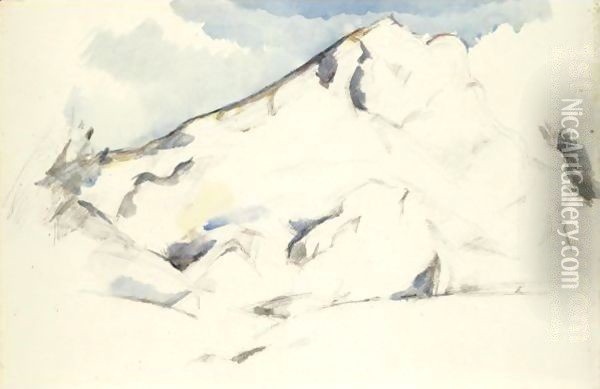 La Montagne Sainte-Victoire Oil Painting - Paul Cezanne