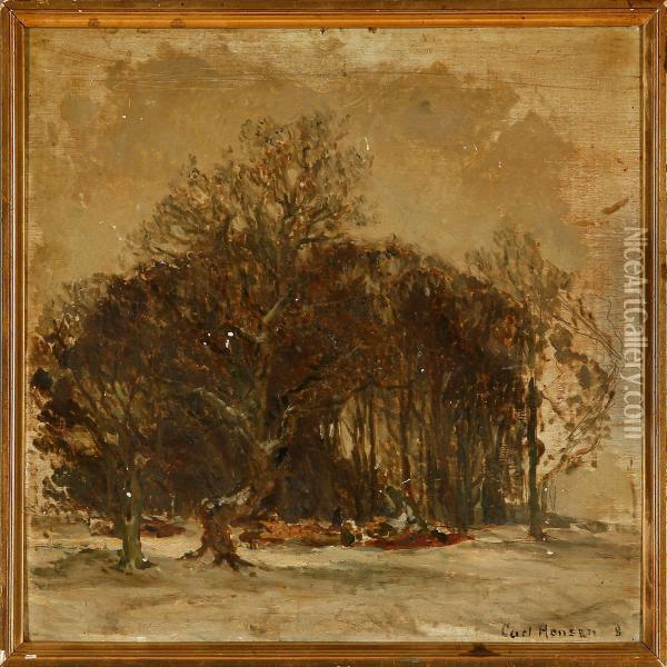 An Autumn Forest Oil Painting - Carl Hansen