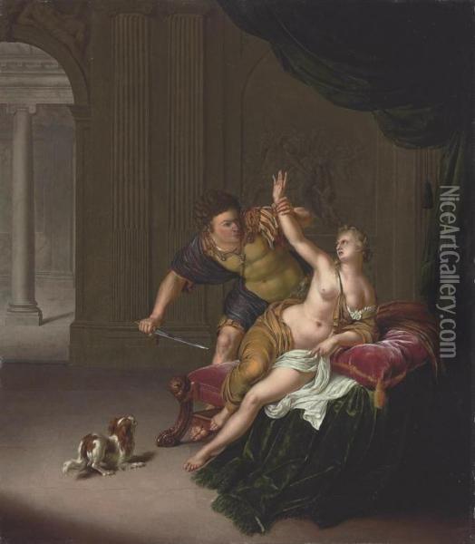 The Rape Of Lucretia Oil Painting - Willem van Mieris