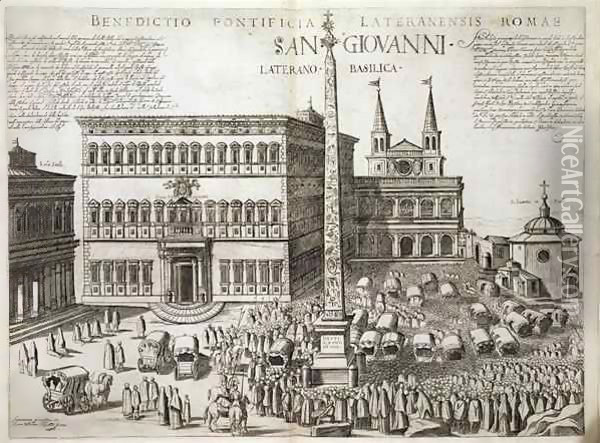 Dedication of the Obelisk in front of the Basilica of San Giovanni Laterano Oil Painting - Nicolaus van Aelst