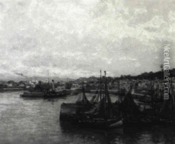 Harbor Scene Oil Painting - Louis Aston Knight