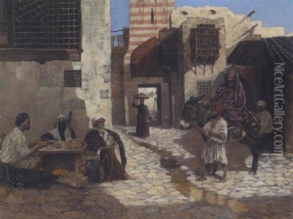 Orientalische Altstadtstrase Oil Painting - Leopold Alphons Mielich