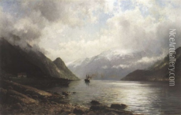 Fra Lofthus I Hardanger Oil Painting - Anders Monsen Askevold