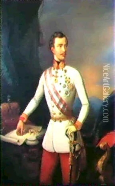 Kaiser Franz Josef I. Von Osterreich Oil Painting - Johann Baptist (Giovanni) Lampi III