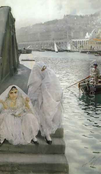 I Algers Hamn (In the harbour of Algiers) Oil Painting - Anders Zorn