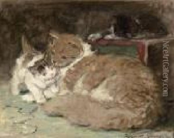 Mother's Love Oil Painting - Henriette Ronner-Knip