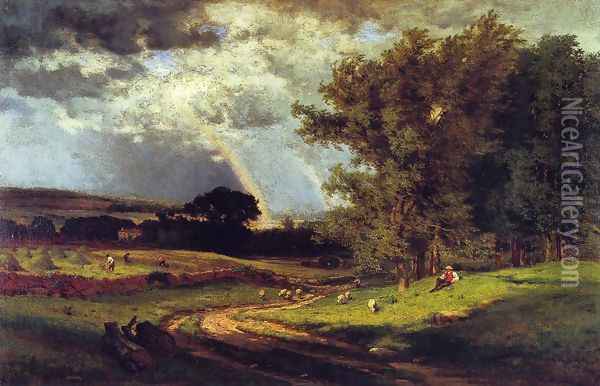 A Passing Shower Oil Painting - George Inness