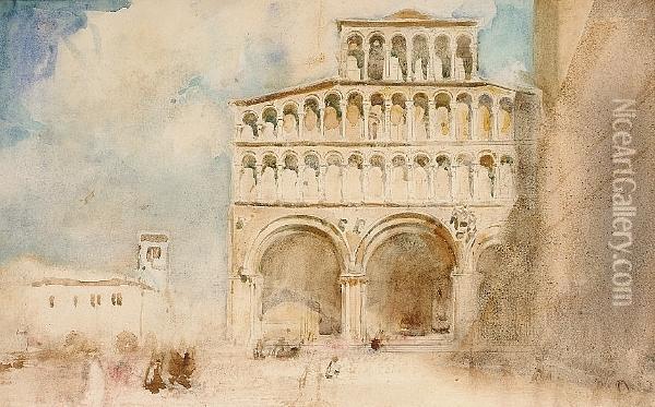 Duomo At Lucca Oil Painting - Henry Simpson