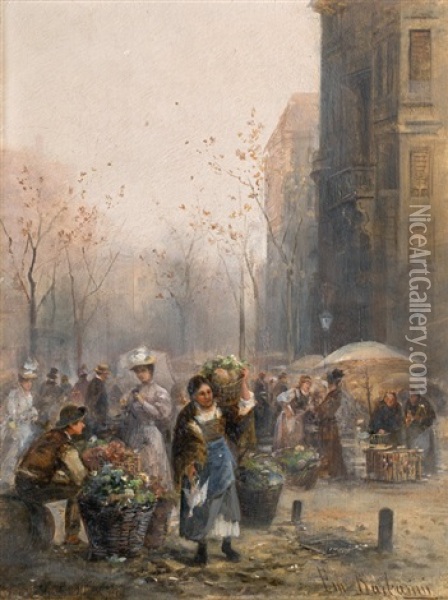 Marktszene Oil Painting - Emil Barbarini