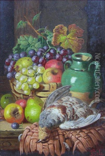 Still Life With Autumn Fruit And Game Oil Painting - Charles Thomas Bale