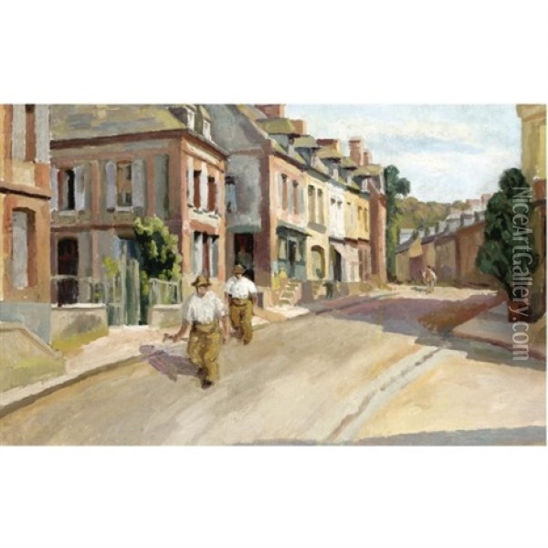 Off To Work, Northern France Oil Painting - Roger Fry