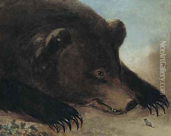 Portraits of Grizzly Bear and Mouse Oil Painting - George Catlin
