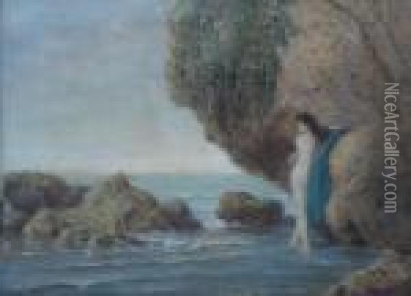 Benes - Nymfa Na Morskem Brehu Oil Painting - Benes Knupfer