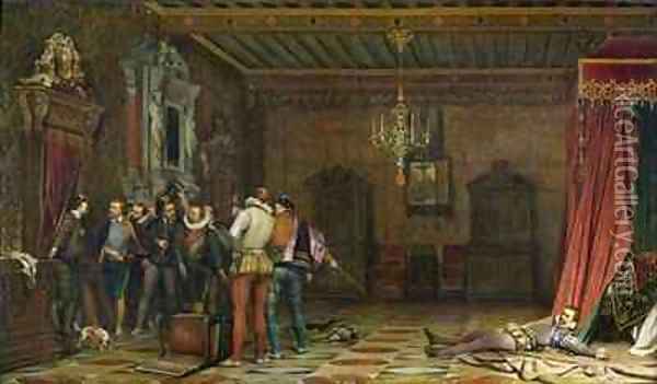 The Assassination of Henri 1549-88 de Lorraine Duc de Guise Oil Painting - Hippolyte (Paul) Delaroche