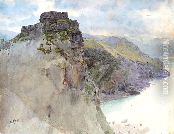 Castle Rock, Lynton, Devon Oil Painting - Sir Edward John Poynter