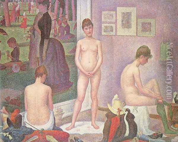 Les Poseuses 1886-88 Oil Painting - Georges Seurat