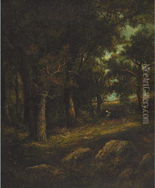 Fontainebleau Woods Oil Painting - Narcisse-Virgile D Az De La Pena