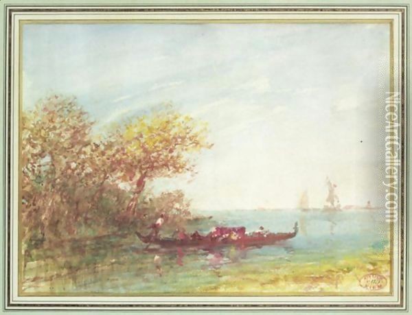 Gondolier Au Large De Venise Oil Painting - Felix Ziem