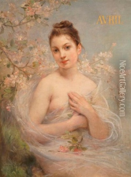 Allegorie Du Mois D'avril Oil Painting - Georges Callot