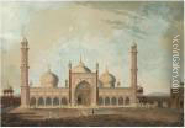 Jami Masjid (great Mosque), Delhi Oil Painting - Theodore Jacques Ralli