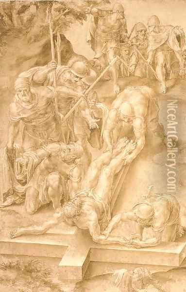 Christ nailed to the Cross Oil Painting - Lelio Orsi