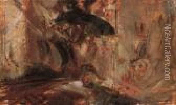 Figura In Interno Oil Painting - Giovanni Boldini