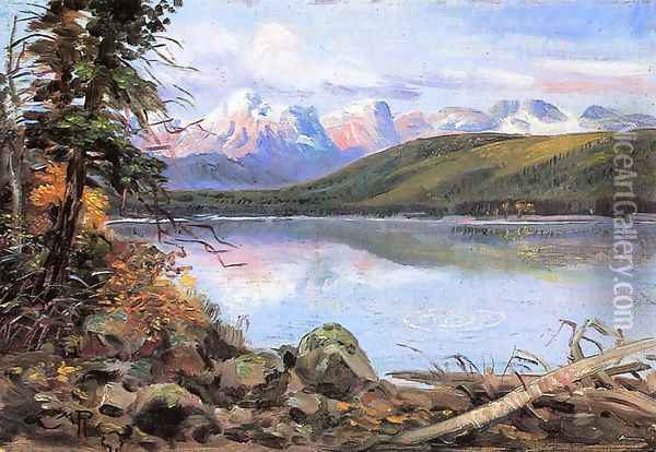 Lake McDonald Oil Painting - Charles Marion Russell