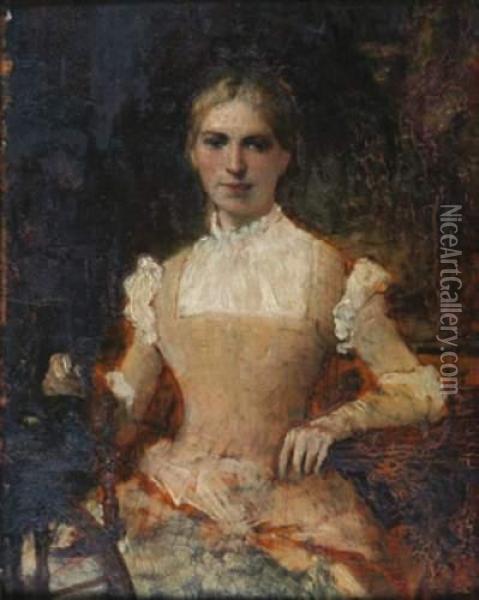 Marguerite Au Rouet Oil Painting - Jules-Elie Delaunay